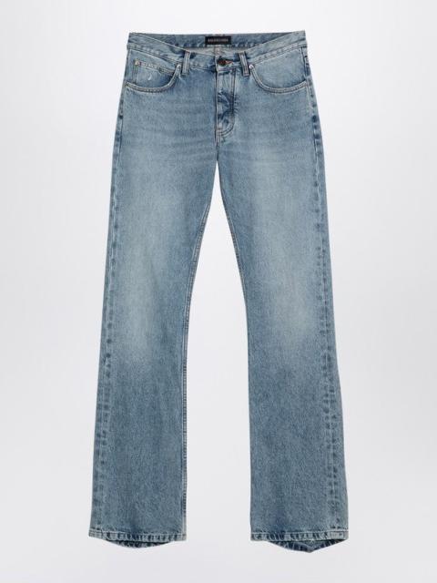 BALENCIAGA LIGHT BLUE JEANS WITH DISTRESSED HEM
