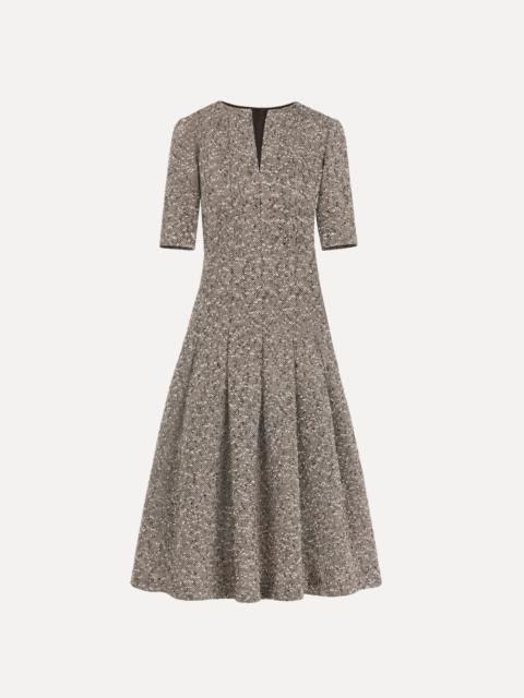 Oscar de la Renta SLUB WOOL TWEED GAUZE DRESS