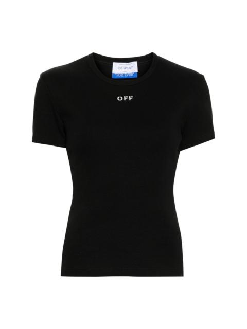 Off Stamp ribbed-knit top