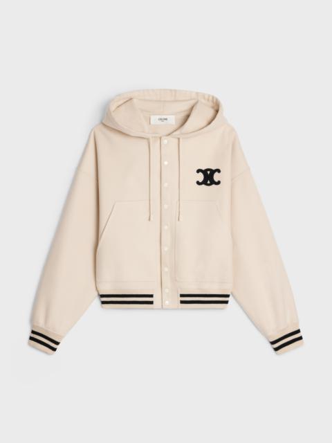 CELINE hooded varsity jacket in double face cashmere