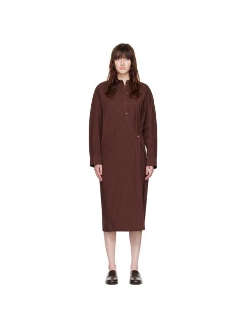 Lemaire Burgundy Twisted Midi Dress