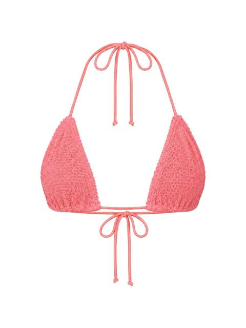 bond-eye Ingrid crinkled triangle bikini top