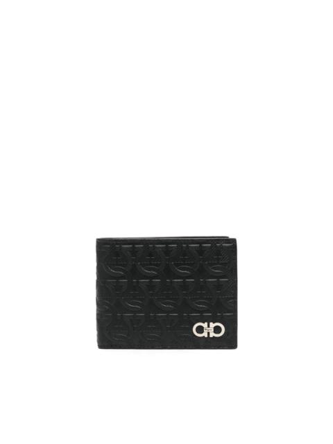 Gancini embossed bi-fold wallet