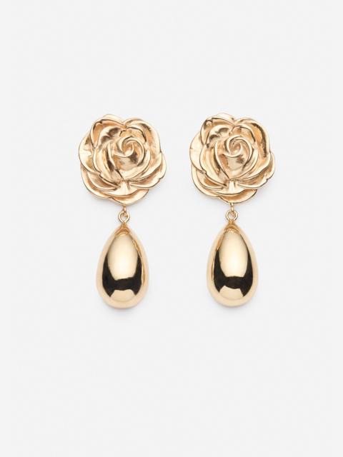 MAGDA BUTRYM Rose teardrop earrings in gold