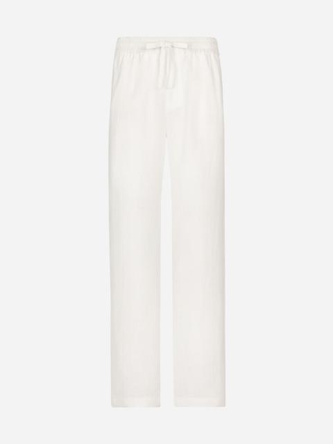 Dolce & Gabbana Linen-blend jogging pants