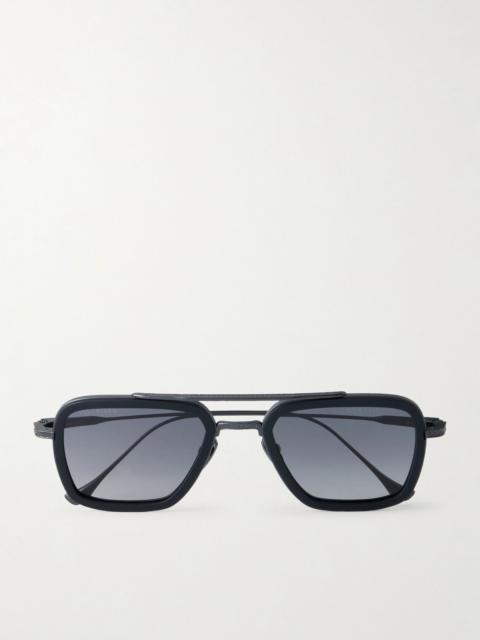 DITA Flight.006 Double-Bridge Aviator-Style Titanium and Acetate Sunglasses Black