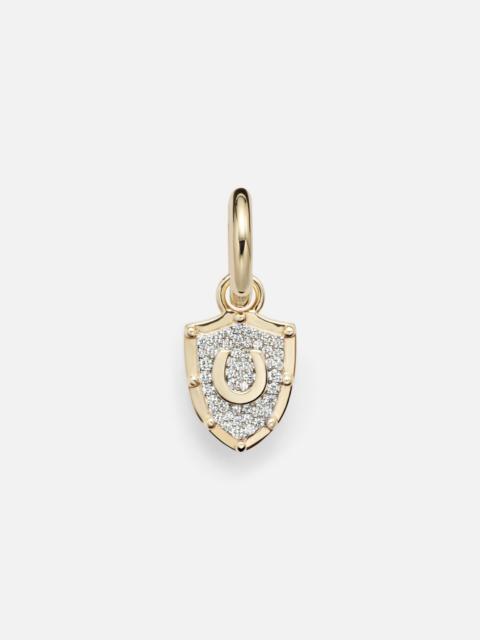 FOUNDRAE Protection Petite Chubby 18kt gold hoop earring with diamonds