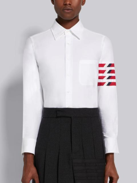 Thom Browne White Oxford Seamed 4-Bar Straight Fit Shirt