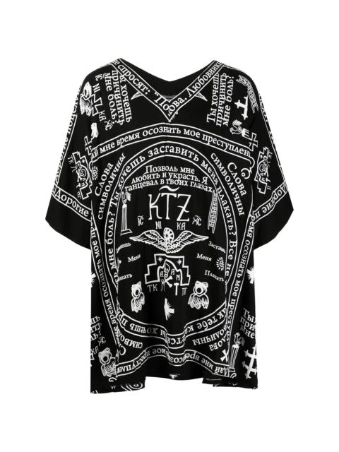 KTZ church print kaftan shirt