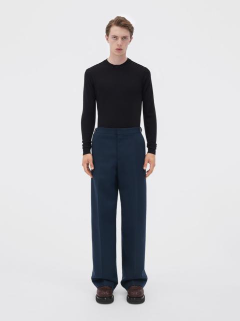 Bottega Veneta wool flannel wide leg trousers