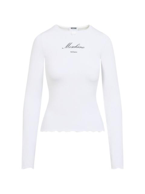 Moschino scalloped long-sleeve t-shirt
