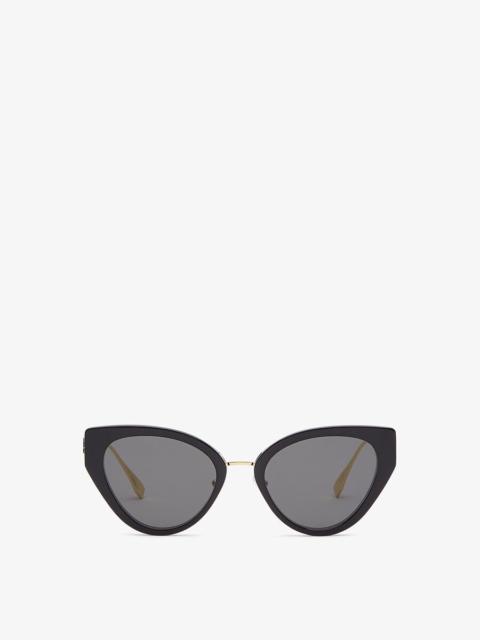 FENDI Black acetate and metal sunglasses