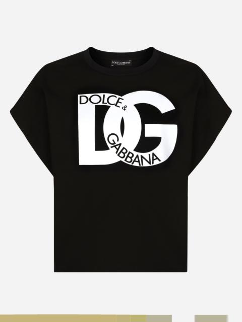 Dolce & Gabbana 저지 T 셔츠 DG 인쇄
