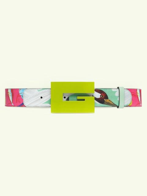 GUCCI Wild flower print belt with Square G
