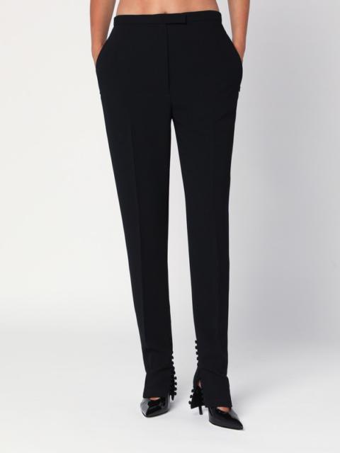 Dries Van Noten Black trousers with slits and buttons