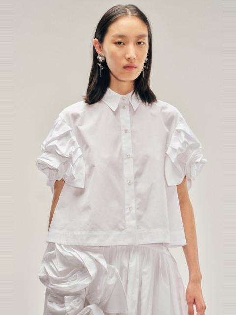 Simone Rocha Cropped Rose Puff Sleeve Shirt