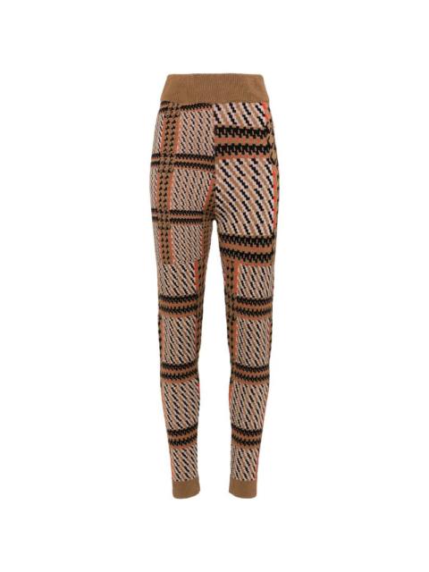 HENRIK VIBSKOV DUSK KNITTED PANTS - ORANGE MIXED CHECKS