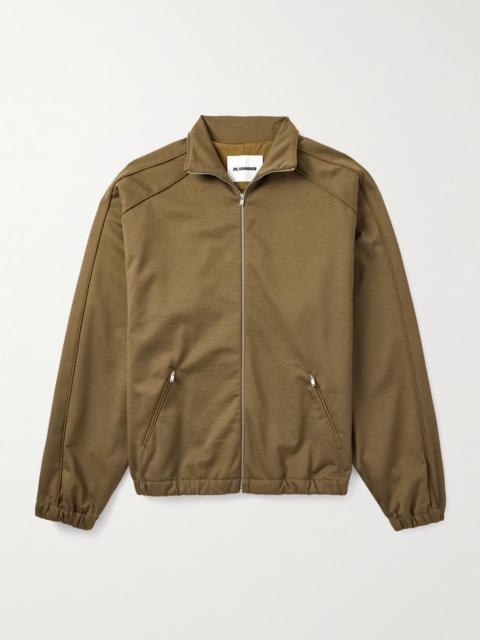Jil Sander Oversized Cotton-Blend Jersey Zip-Up Sweatshirt Brown