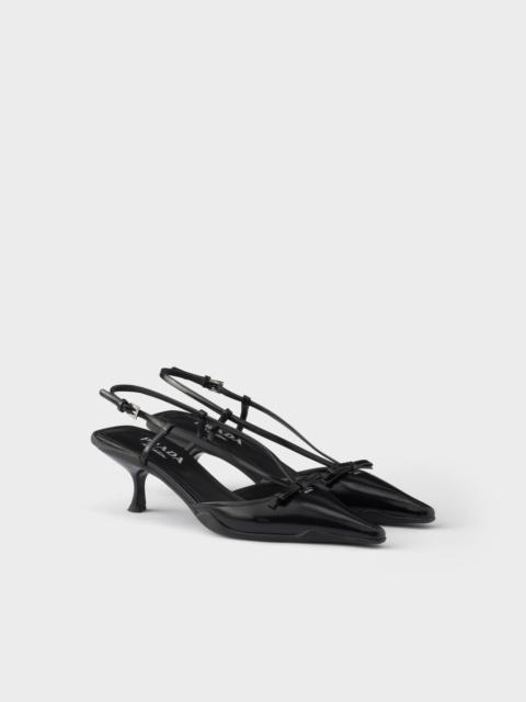 Prada Brushed leather slingback pumps