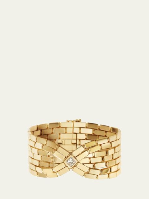 ILEANA MAKRI 18K Yellow Gold Cascade Bracelet with Square White Diamonds