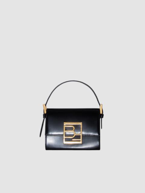 BY FAR Fran Black Semi Patent Leather Top-Handle Bag