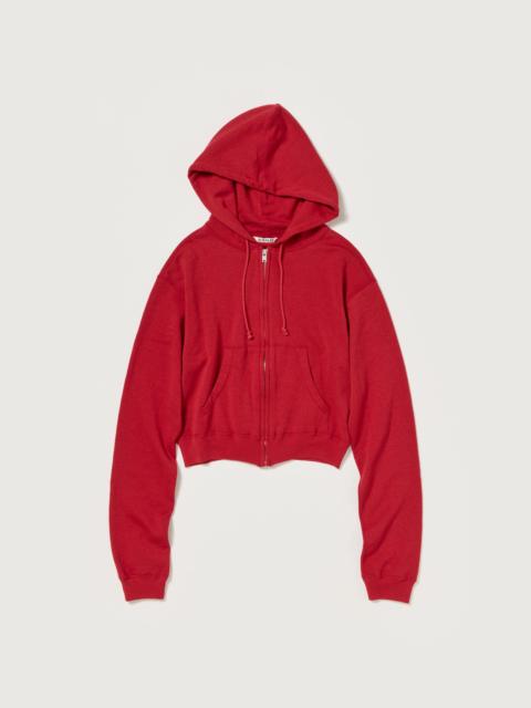 AURALEE HIGH TWIST LIGHT SWEAT ZIP PARKA