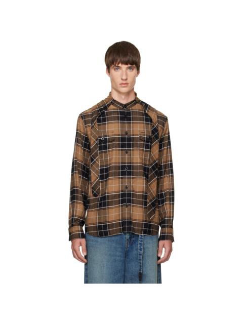 sacai Beige Plaid Flannel Shirt
