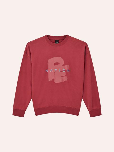 P.E NATION TIDAL OVERSIZED SWEAT IN CHERRY