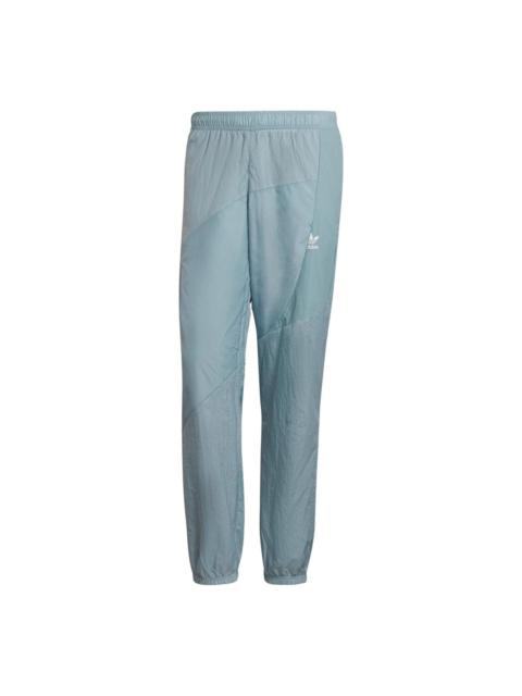 Men's adidas originals Casual Splicing Solid Color Sports Pants/Trousers/Joggers Cyan HC4513