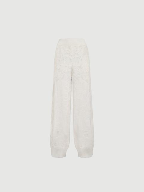 Brunello Cucinelli Linen and cotton dazzling water lillies knit track trousers