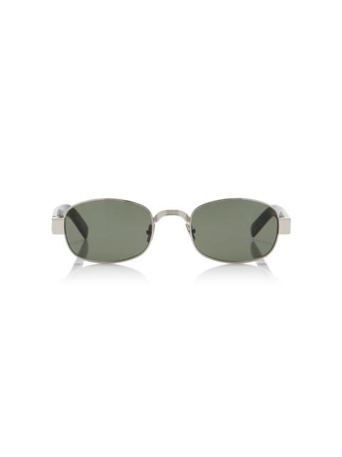 SAINT LAURENT Round-Frame Metal Sunglasses silver