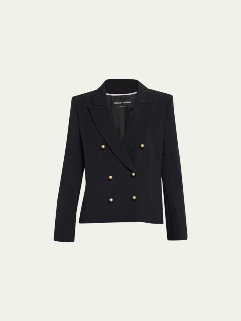 Cady Cropped Jacket w/ Button Detail