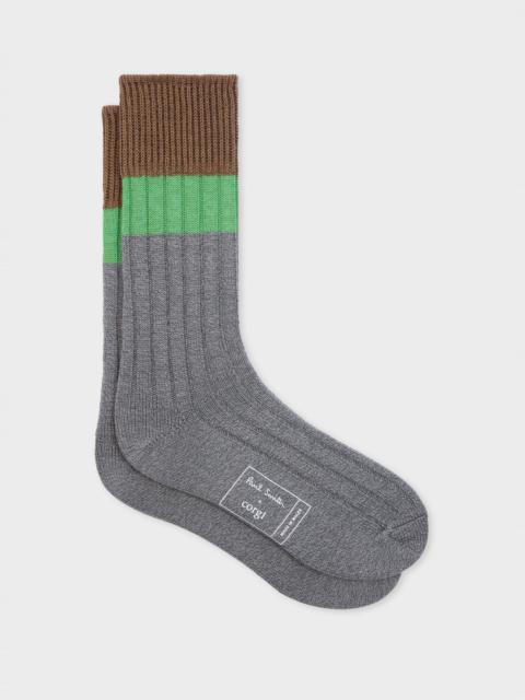 Paul Smith Green and Grey Cotton Socks