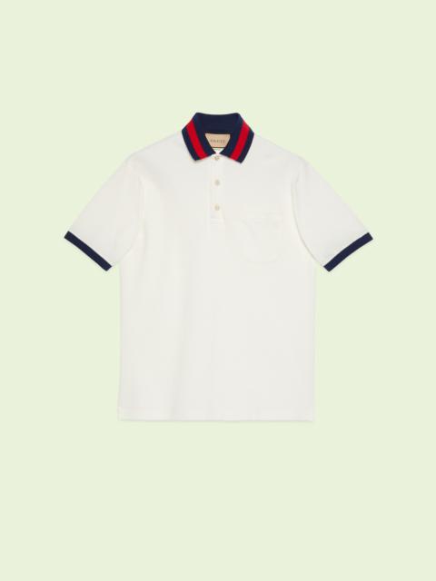 Cotton piquet polo with Web collar