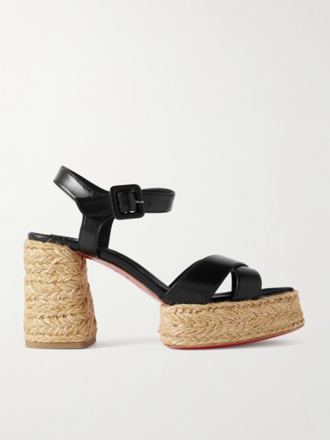 Christian Louboutin Calakala 85 Leather Espadrille Platform Sandals