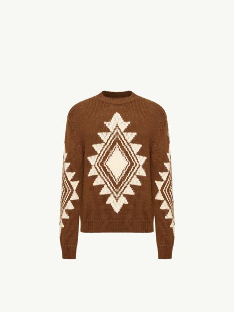 Moncler Geometric Jacquard Wool Blend Sweater