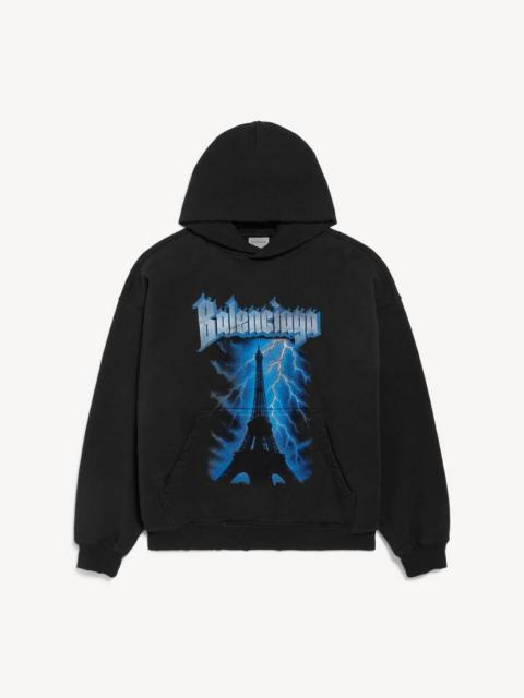 Men's Paris Thunderstorm Hoodie Medium Fit in Black