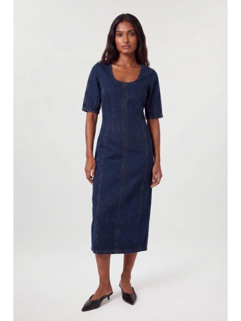 KAREN MILLEN Denim Zip Up Midi Dress