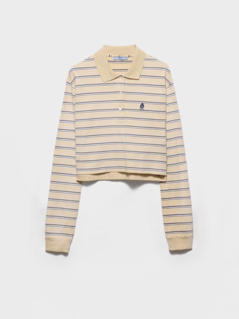 Prada Striped piqué polo shirt