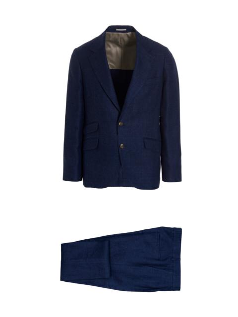 Linen Blend Suit Completi Blue