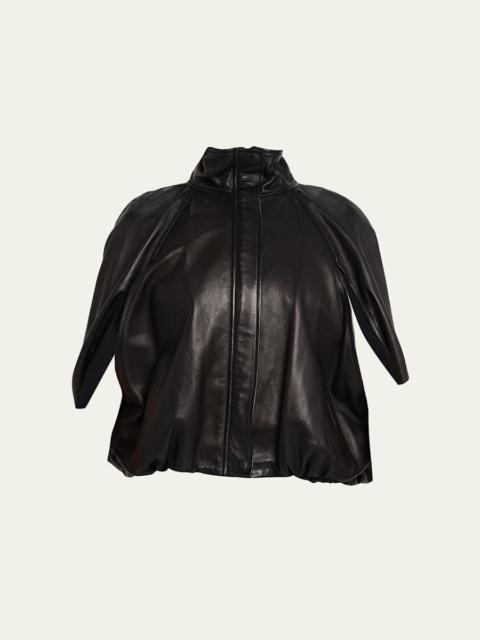 SIMKHAI Jada Nappa Leather Cape Jacket