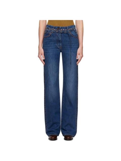 Dries Van Noten Blue Studded Jeans