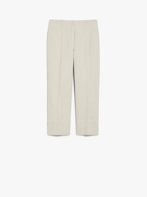 Straight-fit linen and cotton trousers