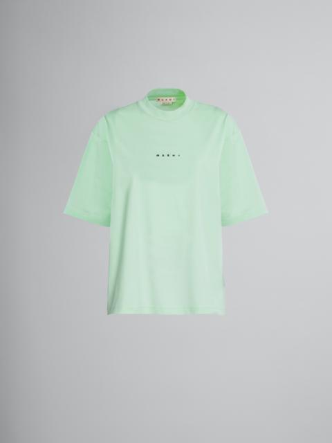 Marni T-SHIRT IN GREEN BIO COTTON WITH LOGO