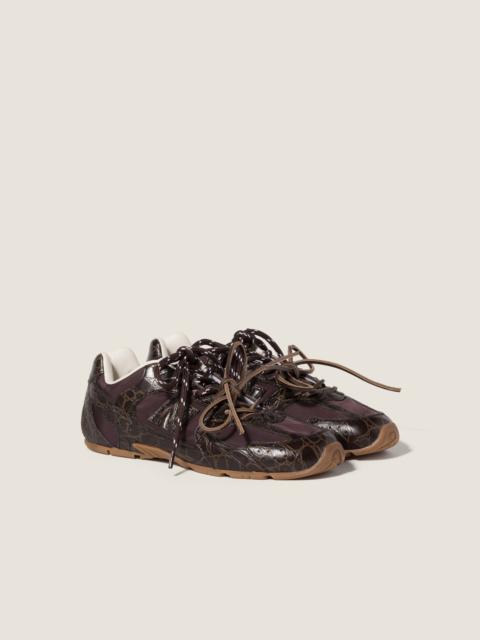 Miu Miu New Balance X Miu Miu 530 SL croco-embossed leather and technical fabric sneakers