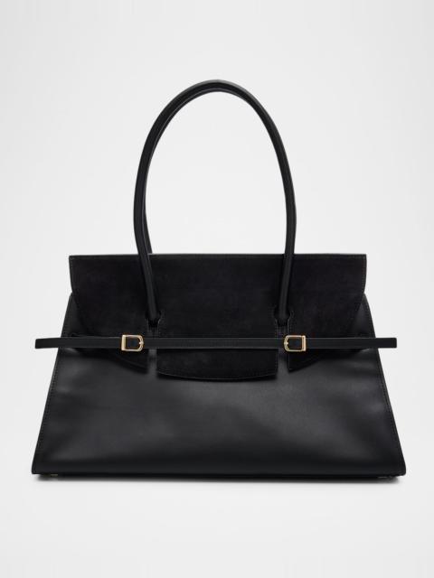 SIMKHAI River Suede Flap Leather Shoulder Bag