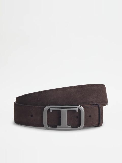 Tod's BELT IN SUEDE - BROWN