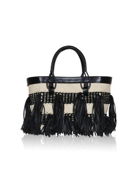 Johanna Ortiz Alcázar Natural Palm Mini Tote Bag black