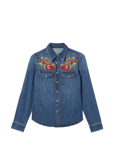 FORTELA Brigitter floral-embroidered shirt