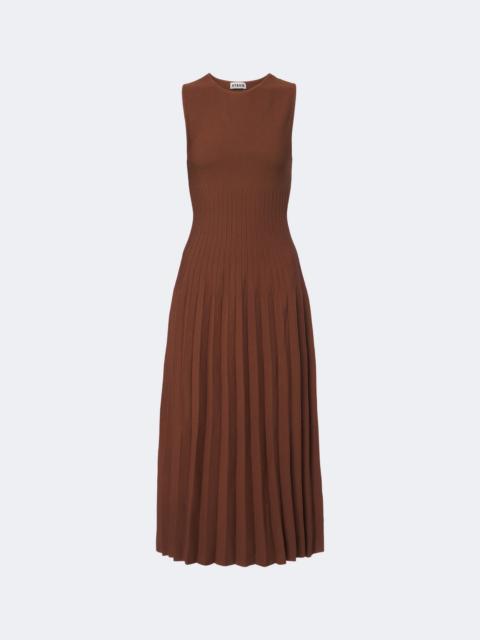STAUD Elyse knitted pleated midi dress